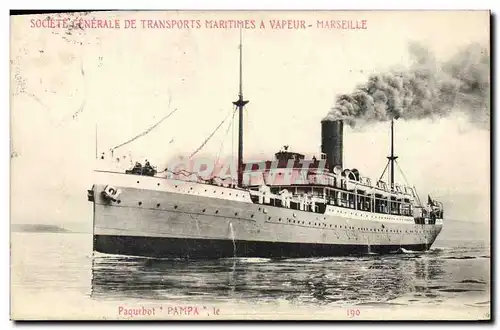 Cartes postales Bateau Paquebot Pampa