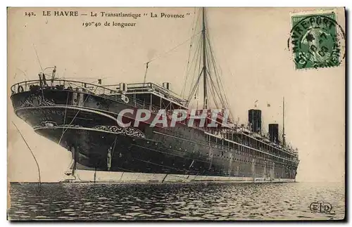 Ansichtskarte AK Bateau Paquebot Le Havre Le Transatlantique La Provence