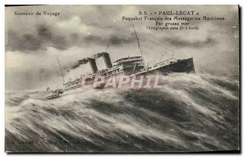 Cartes postales Bateau Paquebot SS Paul Lecat Messageries Maritimes