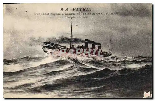 Cartes postales Bateau Paquebot SS Patria Cie C Fabre
