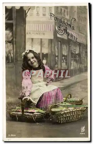 Cartes postales Fantaisie Paques Poisson Enfant