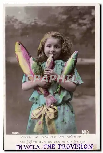 Cartes postales Fantaisie Paques Poisson Enfant