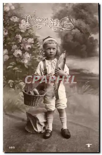 Cartes postales Fantaisie Paques Poisson Enfant