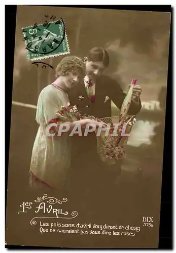 Cartes postales Fantaisie Paques Poisson Femme 1er Avril