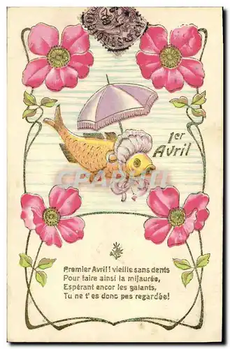 Cartes postales Fantaisie Paques Poisson 1er Avril
