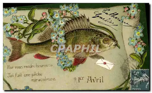 Cartes postales Fantaisie Paques Poisson