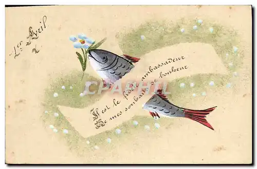 Cartes postales Fantaisie Paques Poisson 1er Avril