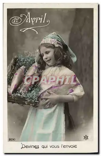 Cartes postales Fantaisie Paques Poisson Enfant 1er Avril