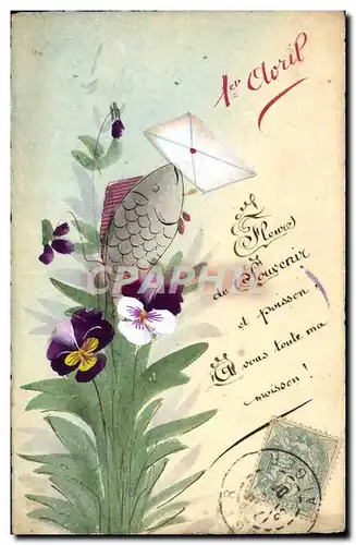 Cartes postales Fantaisie Paques Poisson 1er Avril