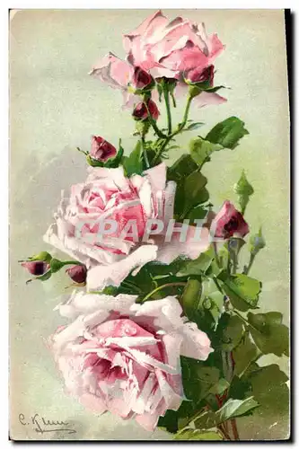 Cartes postales Fantaisie Fleurs