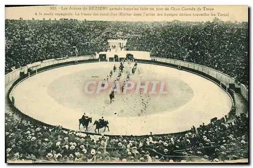 Cartes postales Corrida Taureau Arenes de Beziers garnies jusqu&#39au faite du Gran Corrida de Toros