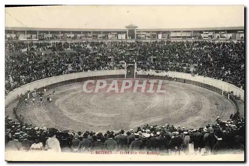 Cartes postales Corrida Taureau Beziers Interieur des arenes