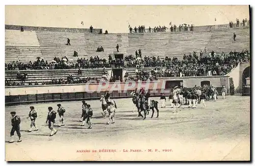 Ansichtskarte AK Corrida Taureau Arenes de Beziers Le Paseao