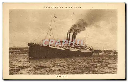 Cartes postales Bateau Paquebot Porthos Messageries Maritimes