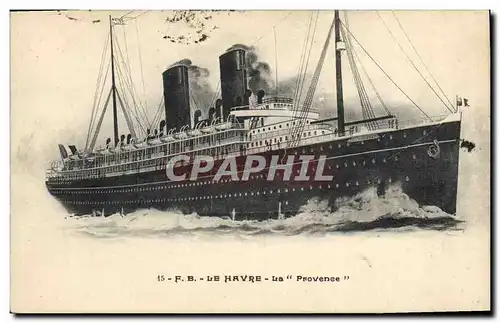Cartes postales Bateau Paquebot Le Havre La Provence