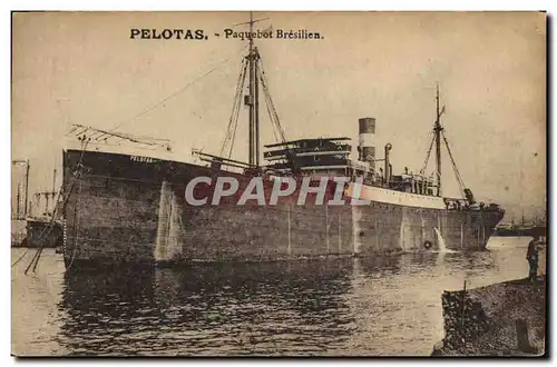 Cartes postales Bateau Paquebot bresilien Pelotas Bresil Brazil