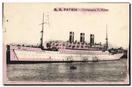 Cartes postales Bateau Paquebot SS Patria Compagnie C Fabre