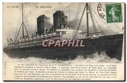 Ansichtskarte AK Bateau Paquebot Le Havre La Provence