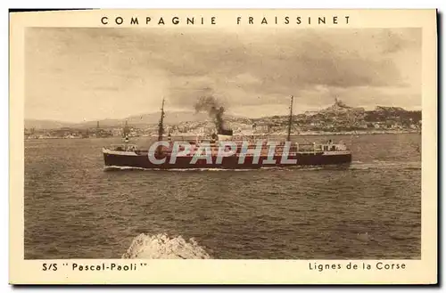 Ansichtskarte AK Bateau Paquebot SS Pascal Paoli Compagnie Fraissinet Lignes de la Corse