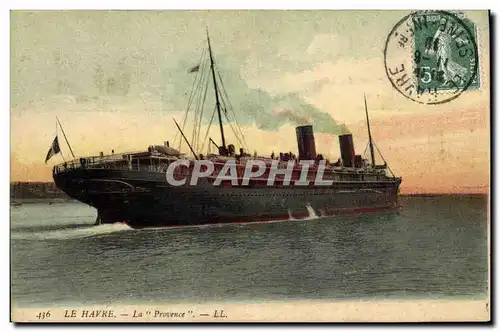 Cartes postales Bateau Paquebot Le Havre La Provence