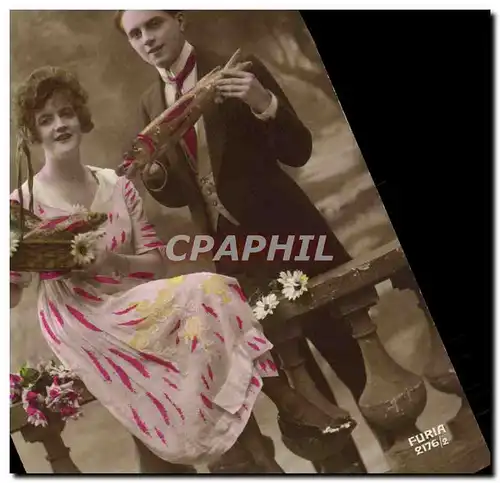 Cartes postales Fantaisie Femme Poissons 1er Avril