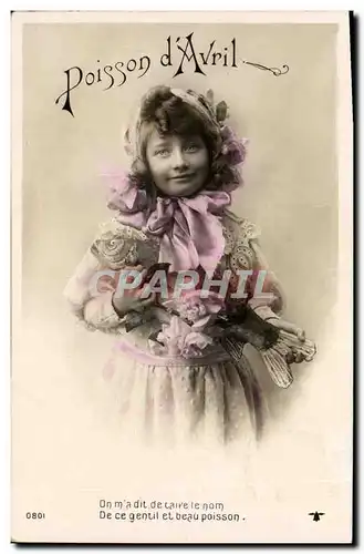 Cartes postales Fantaisie Enfant Poisson 1er Avril