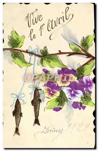 Cartes postales Fantaisie Poissons 1er Avril