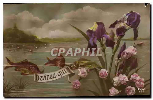 Cartes postales Fantaisie Poissons Devinez qui ?