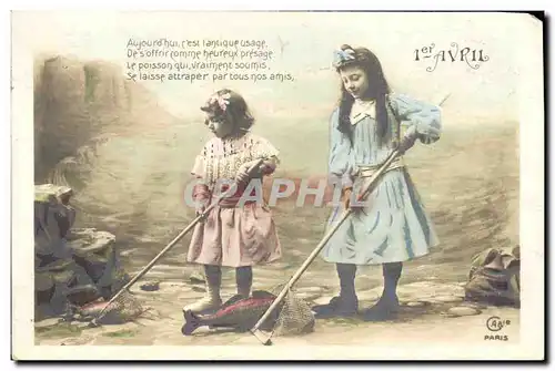 Cartes postales Fantaisie Enfants Poisson 1er Avril