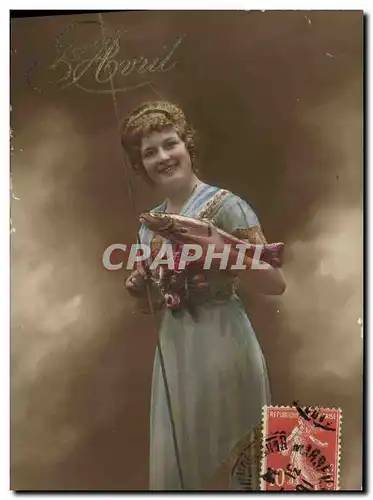 Cartes postales Fantaisie Femme 1er Avril