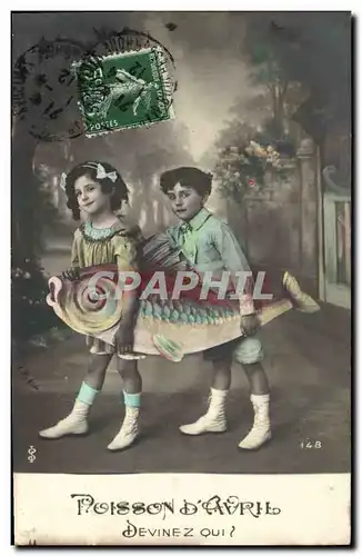 Cartes postales Fantaisie Enfants 1er Avril