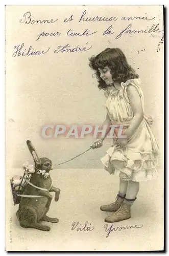 Cartes postales Fantaisie Enfant Lapin