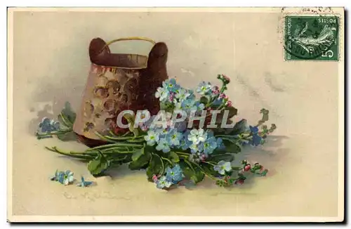 Cartes postales Fantaisie Illlustrateur Fleurs