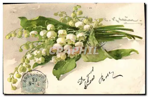 Cartes postales Fantaisie Illlustrateur Fleurs Muguet