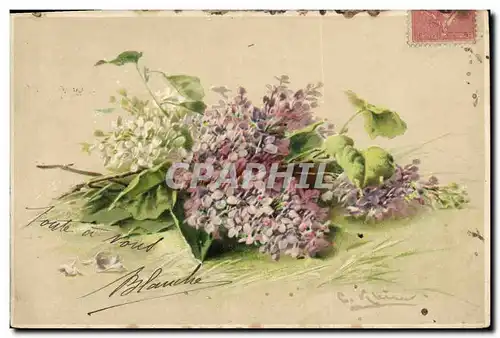 Cartes postales Fantaisie Illlustrateur Fleurs