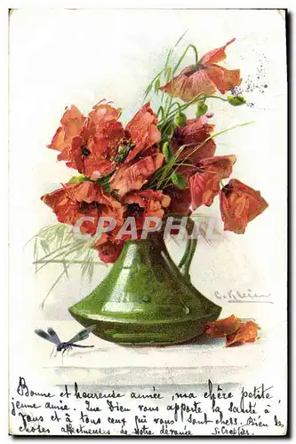 Cartes postales Fantaisie Illlustrateur Fleurs