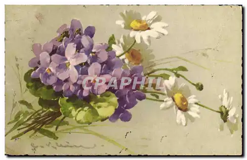 Cartes postales Fantaisie Illlustrateur Fleurs