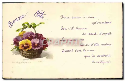 Cartes postales Fantaisie Illlustrateur Fleurs