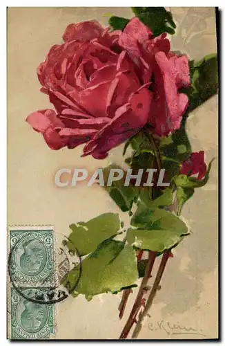 Cartes postales Fantaisie Illlustrateur Fleurs
