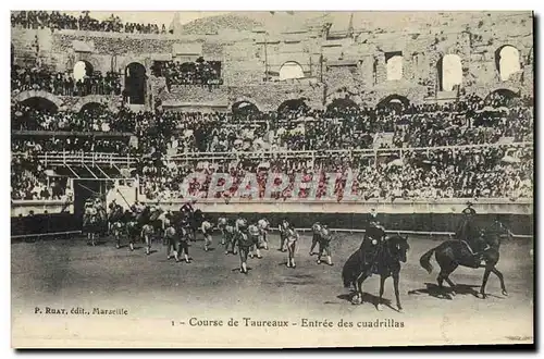 Cartes postales Corrida Course de taureaux Entree des cuadrillas