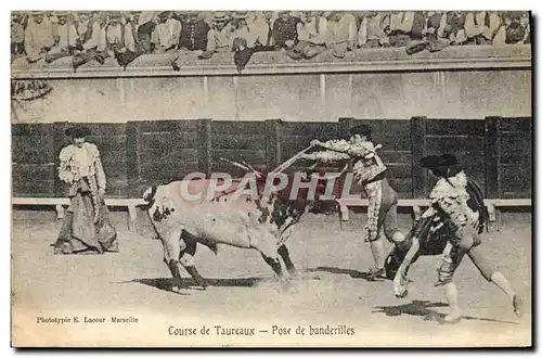 Ansichtskarte AK Corrida Course de taureaux Pose de banderilles