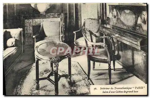 Ansichtskarte AK Bateau Paquebot Interieur du Transatlantique Paris Salle d&#39une cabine de grand luxe