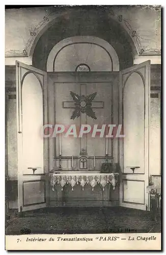 Cartes postales Bateau Paquebot Interieur du Transatlantique Paris La chapelle