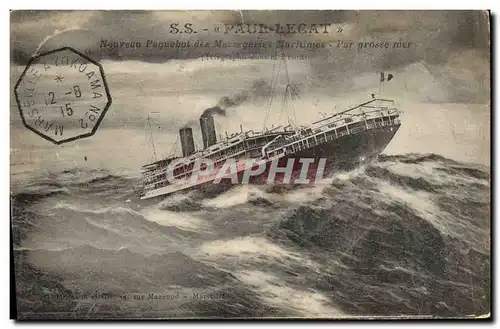 Cartes postales Bateau Paquebot SS Paul Lecat Messageries Maritimes