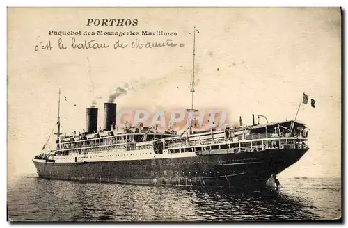 Ansichtskarte AK Bateau Paquebot Porthos Messageries Maritimes