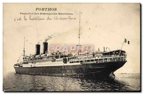Cartes postales Bateau Paquebot Porthos Messageries Maritimes