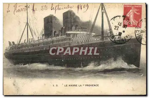 Cartes postales Bateau Paquebot Le Havre La Provence