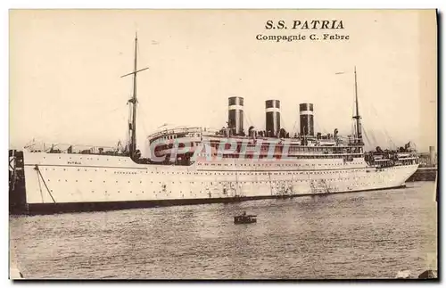 Cartes postales Bateau Paquebot SS Patria Compagnie C Fabre