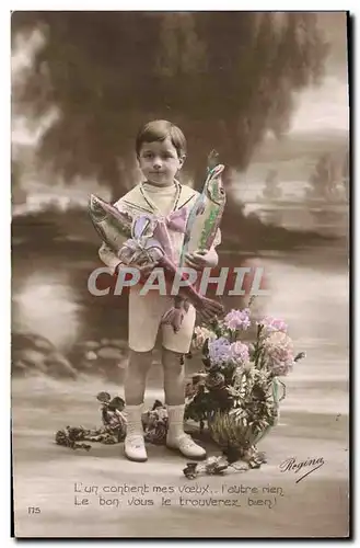 Cartes postales Fantaisie Paques Poisson Enfant