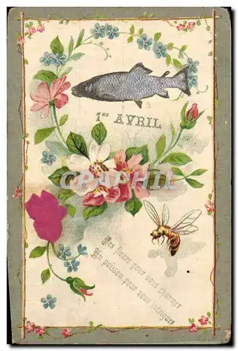 Cartes postales Fantaisie Paques Poisson